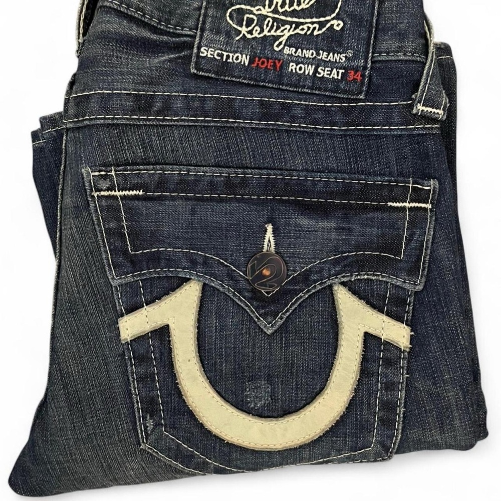 True Religion Men's Dark Green Bootcut Jeans